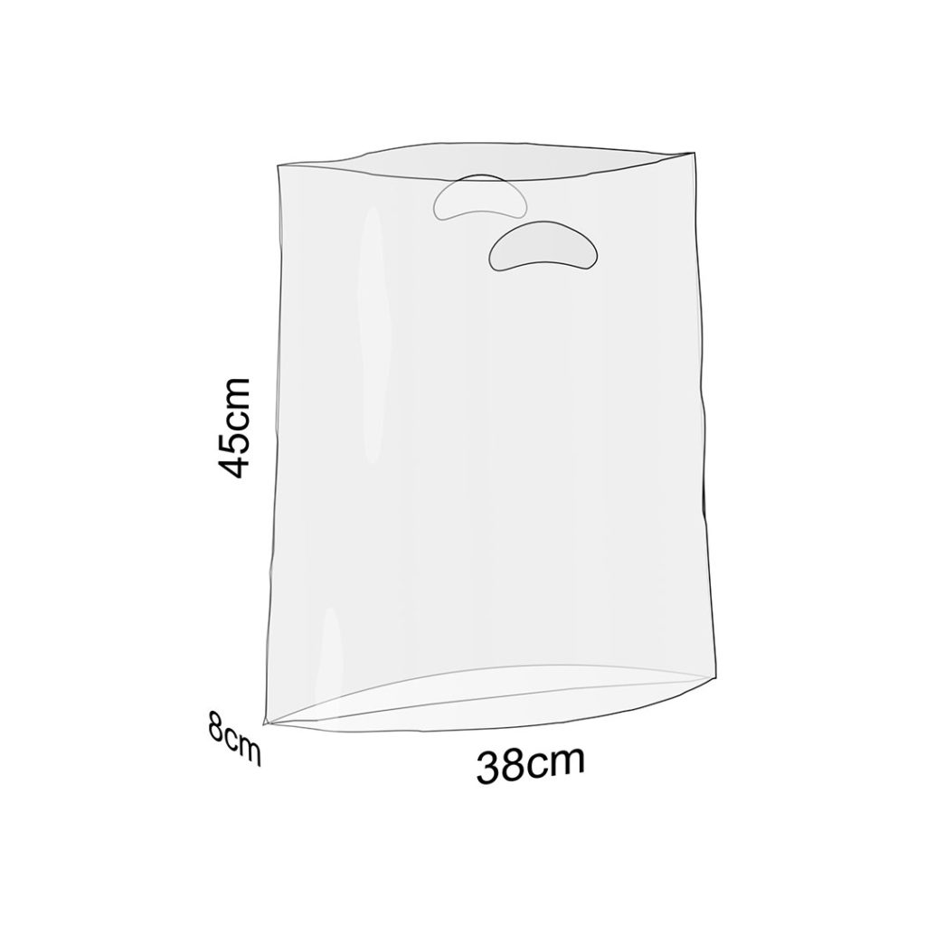 Printed Clear Plastic Bags, 38 cm wide | APL Packaging