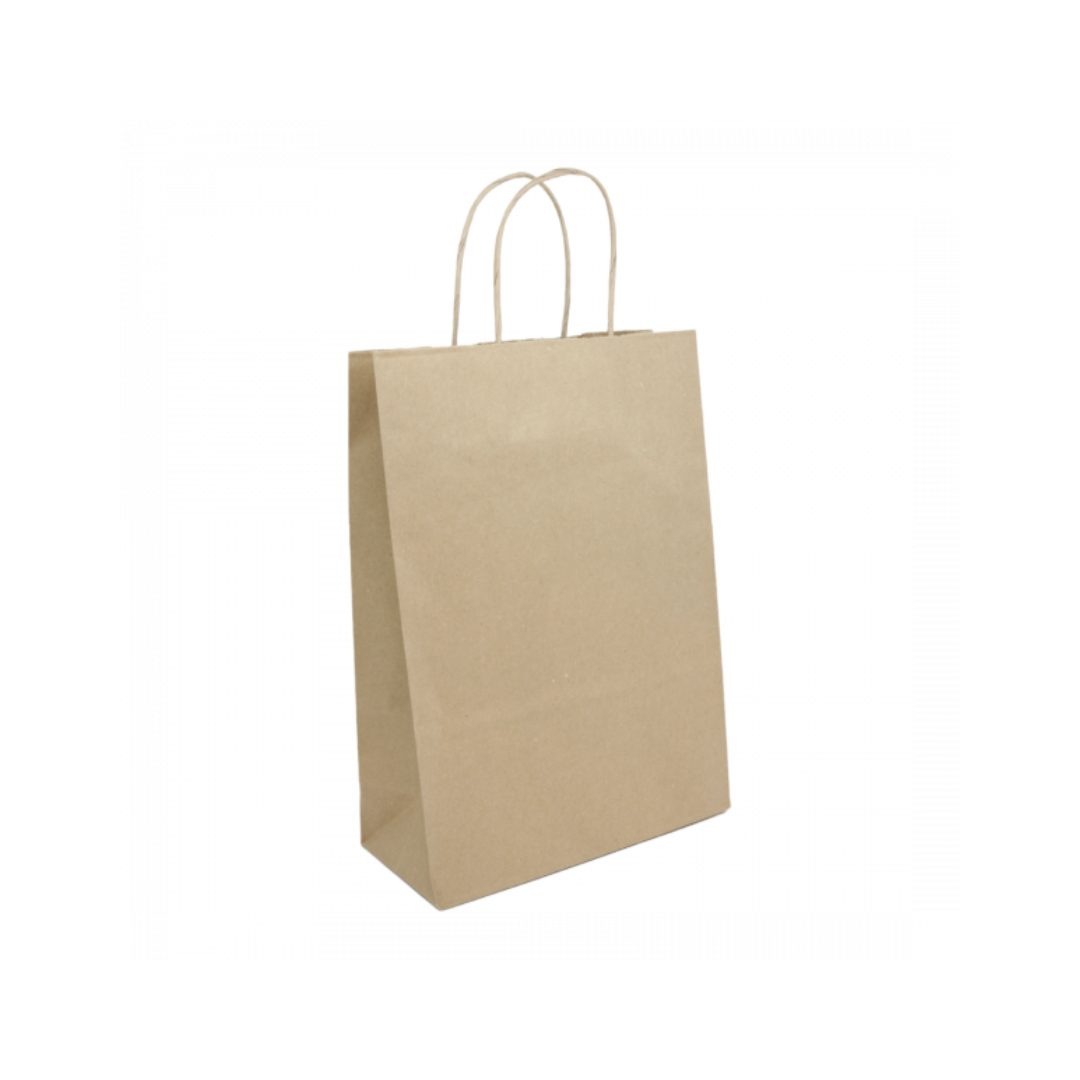 Non Ribbed Twist Handle Paper Bags, 22 cm wide | APL Packaging